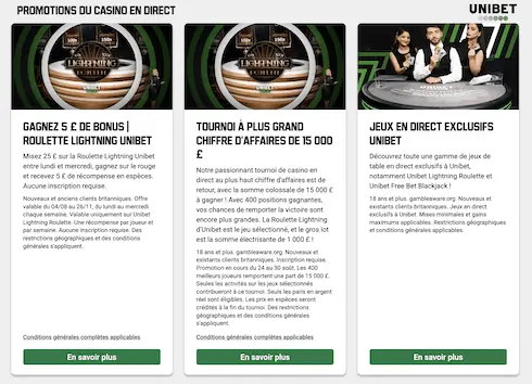 casino unibet code bonus